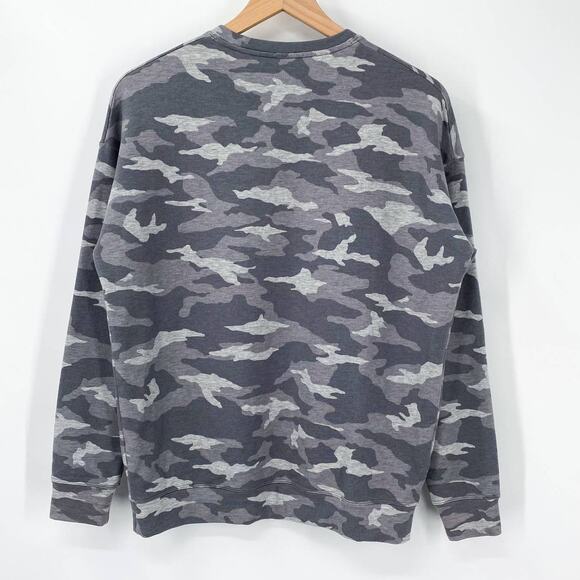 Athleta Balance Pullover Nirvana Sweatshirt In Camo Lux Dark Grey Size Large - Picture 4 of 6